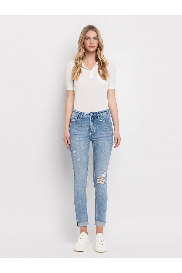 Plus Size High Rise Cuffed Skinny J...